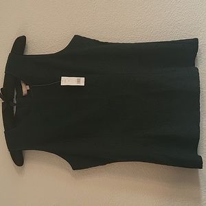 NWT Banana Republic Sleeveless Lined Lace & Zip Dark Hunter Green Blouse Sz 14